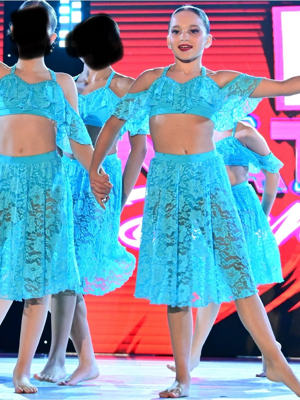 Beautiful Custom Lyrical Turquoise Lace Two-Piece Skirt Set